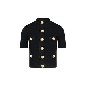 Balmain Decorative Button Cardigan – Black - NWT